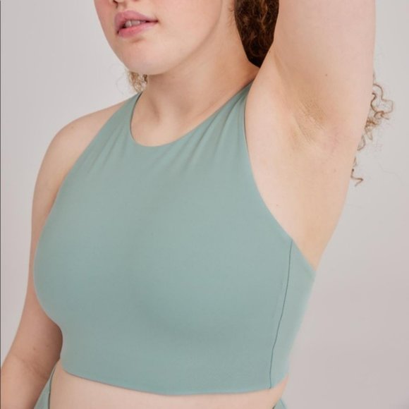 Girlfriend Collective Topanga Green Pond Sports Bra - Picture 3 of 9